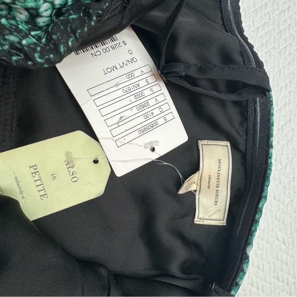 NWT Moulinette Soeurs Vernalis Maxi Dress Strapless Green Black Size 0 - Picture 9 of 11